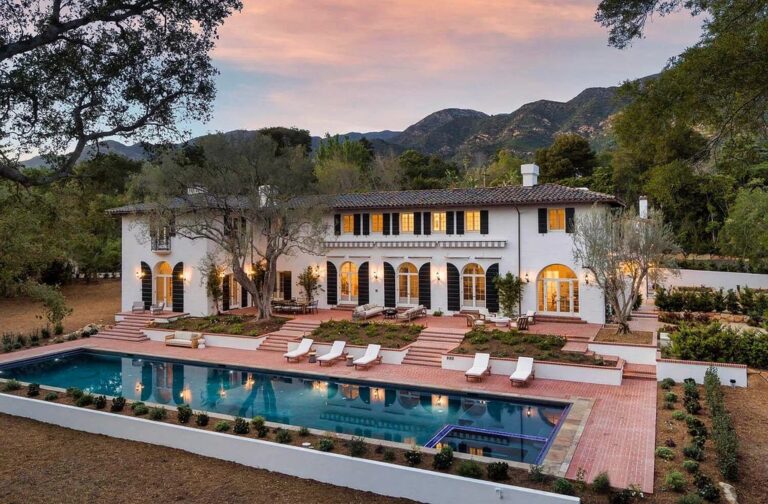 This $19,995,000 Spanish Colonial Revival Home in Santa Barbara offers Luxe Modern Finishes and Design