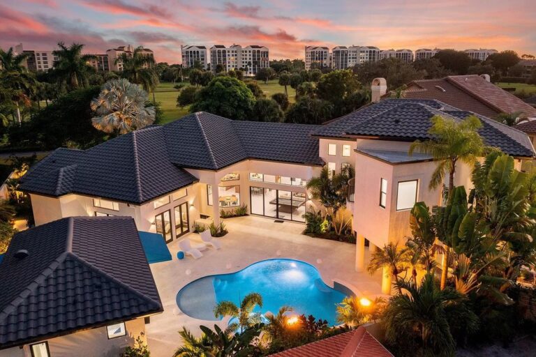 This $4,700,000 Spectacular One of A Kind Home in Boca Raton has A Resort Style Tropical Pool