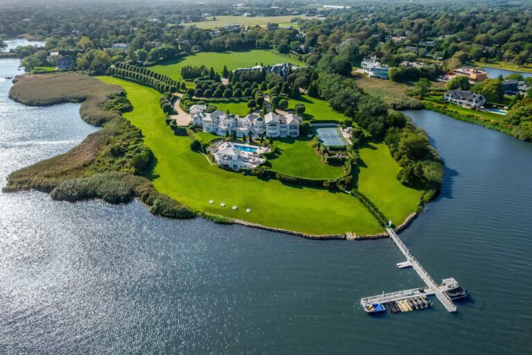 This $59,950,000 New York Estate Boasts An Unparalleled Setting on A Private Peninsula Along Mecox Bay
