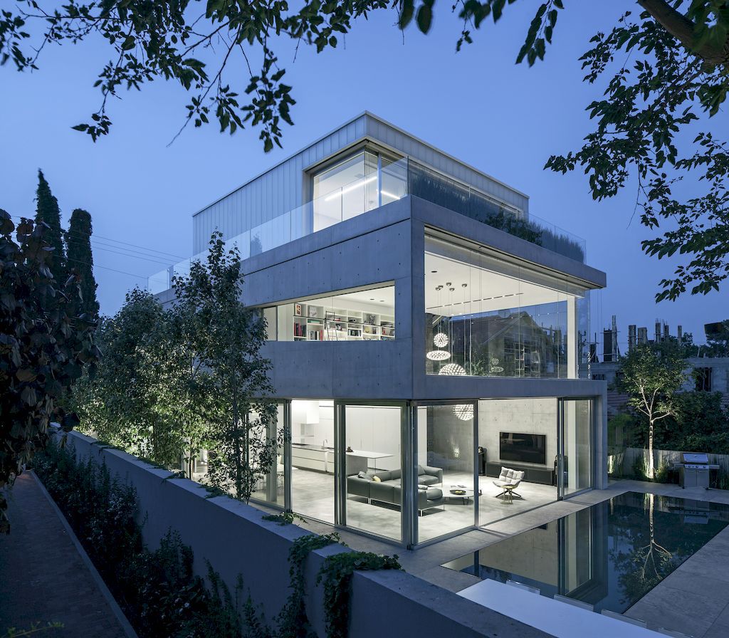 Concrete Cut house, a Home of Concrete and Glass by Pitsou Kedem