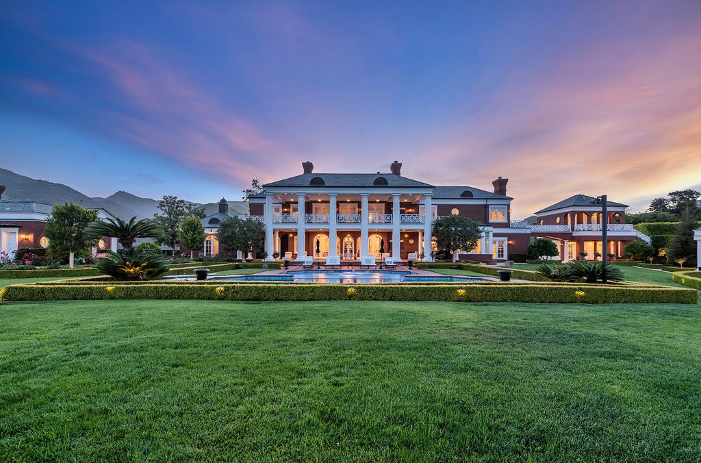 The Estate in Thousand Oaks is a world class colonial revival atop an astounding 6.5 acre promontory boasting explosive 360 degree views of the lake now available for sale. This home located at 1072 Newbern Ct, Thousand Oaks, California;