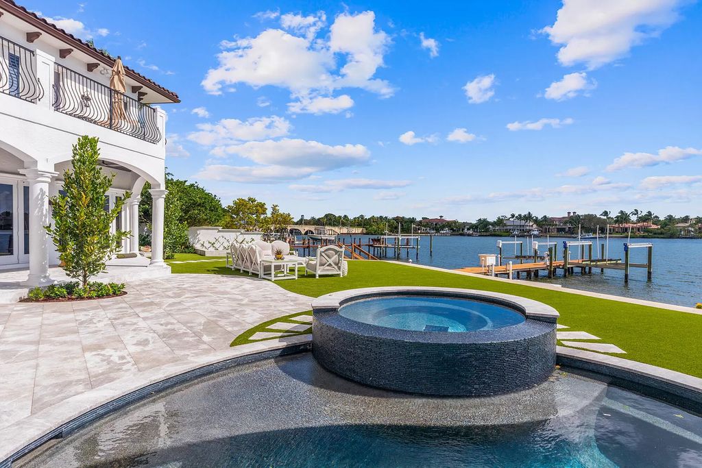 The Home in Jupiter is a newly renovated transitional custom estate with detached guest house, private tennis court and 2 gated entries for complete privacy now available for sale. This home located at 19000 Point Dr, Jupiter, Florida