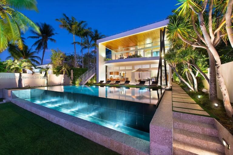 Stunning Miami Beach Tropical Modern Home with Wide Open West Bay Views for Rent at $65,000 a Month