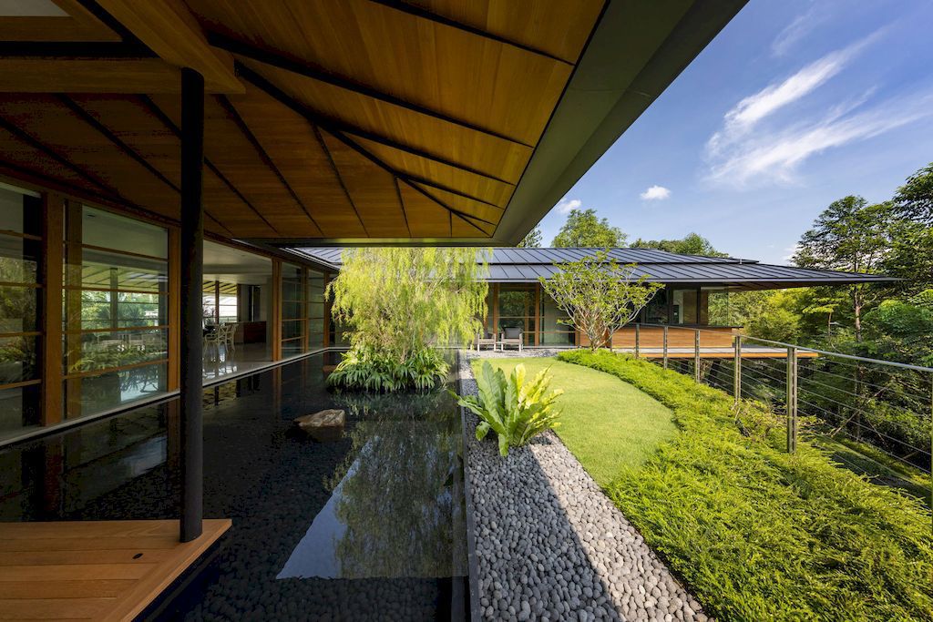 The Water Courtyard House Close to Green Nature by Guz Architects