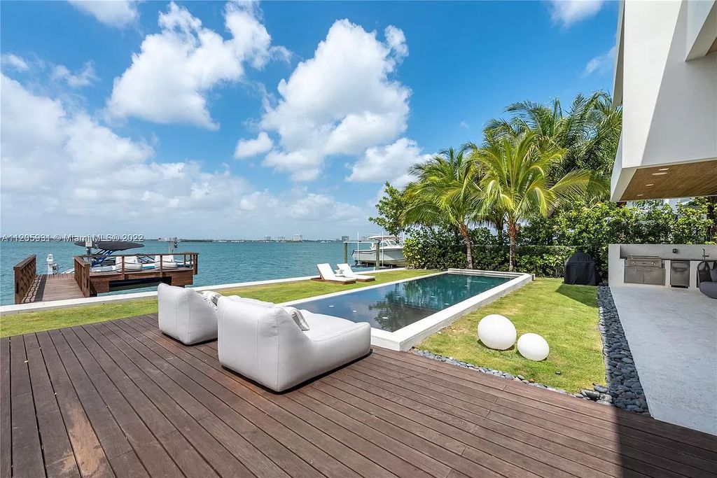 The Home in Miami Beach is a modern waterfront with a western exposure capturing unobstructed water views and dramatic sunsets over Biscayne Bay now available for sale. This home located at 2608 Biarritz Dr, Miami Beach, Florida