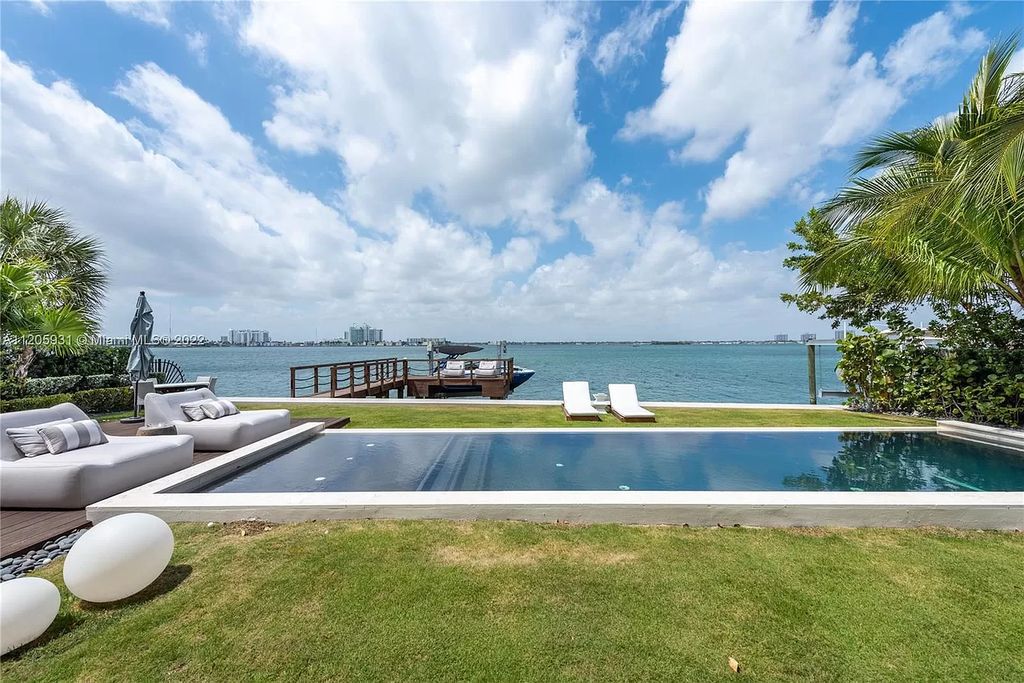 The Home in Miami Beach is a modern waterfront with a western exposure capturing unobstructed water views and dramatic sunsets over Biscayne Bay now available for sale. This home located at 2608 Biarritz Dr, Miami Beach, Florida