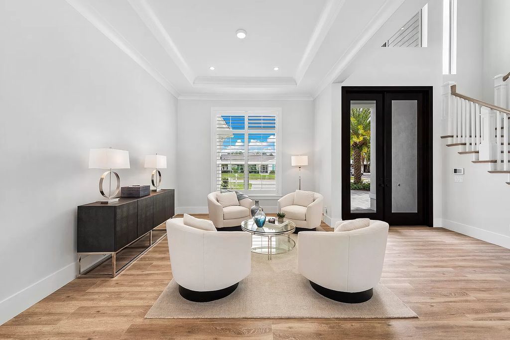 The Palm Beach Gardens Home is a newer custom built luxurious residence with high end finishes throughout now available for sale. This house located at 2169 Driftwood Cir, Palm Beach Gardens, Florida