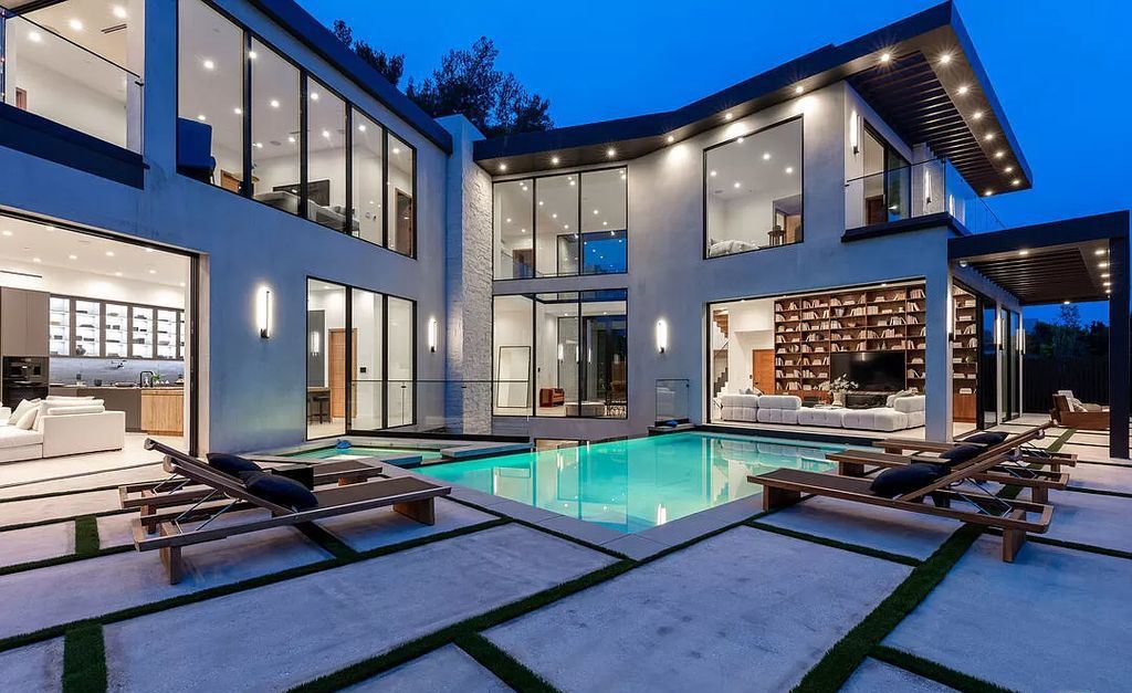 The Bel Air Home is a brand new architectural wonder defined by impeccable craftsmanship and excellent attention to detail, displays natural elements throughout now available for sale. This home located at 1523 Stradella Rd, Los Angeles, California;