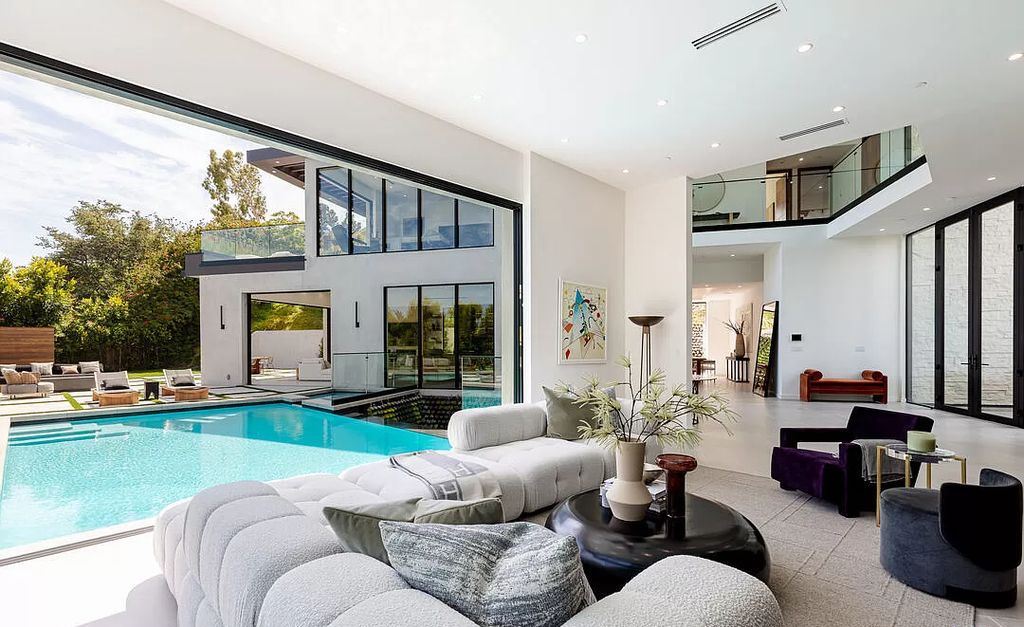 The Bel Air Home is a brand new architectural wonder defined by impeccable craftsmanship and excellent attention to detail, displays natural elements throughout now available for sale. This home located at 1523 Stradella Rd, Los Angeles, California;