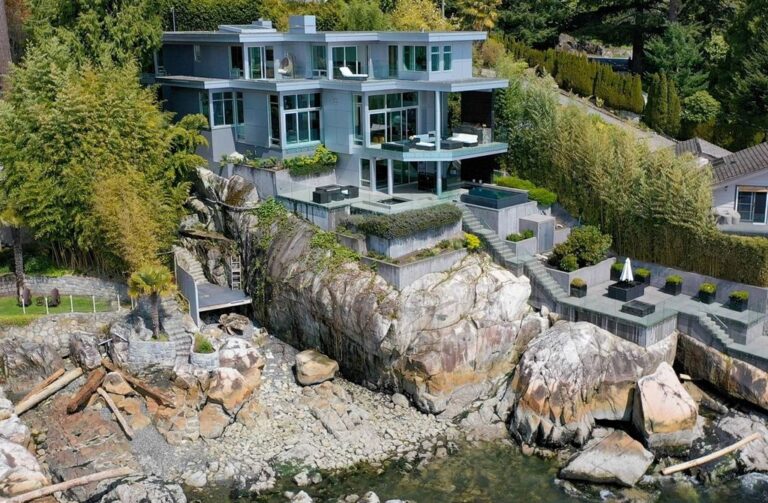 Gated Waterfront Estate in West Vancouver Perched on an Ocean-Side