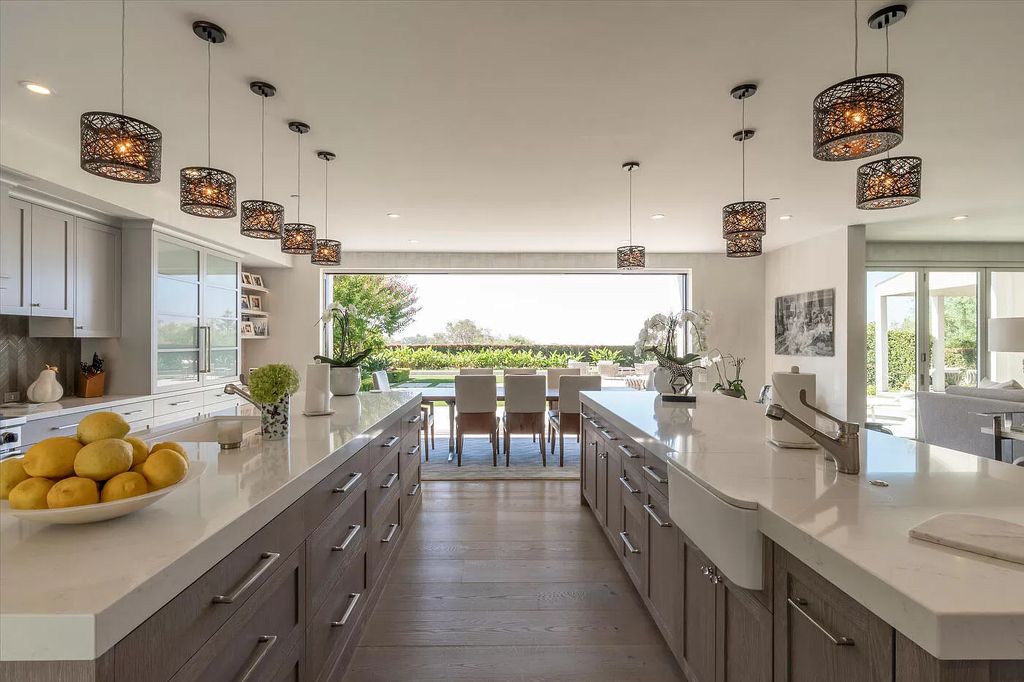 The Home in Santa Barbara is a stunning modern estate with newly constructed pool and spa, tennis court wit pavilion, vegetable gardens, firepit, stunning mountain, ocean and golf-course views now available for sale. This home located at 1850 Jelinda Dr, Santa Barbara, California