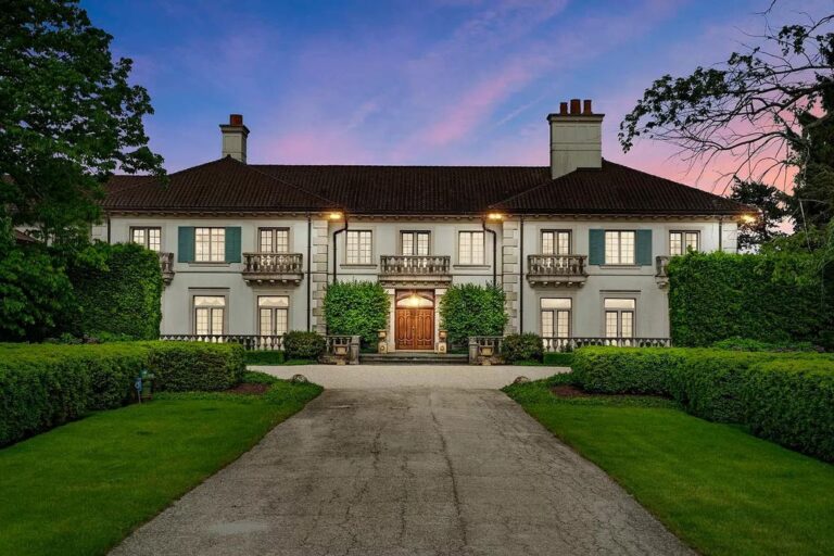 This $13,900,000 Stunning Sprawling Estate Features Impressive Architectural Details, Commercial Grade Construction and Crafted Millwork in Illinois