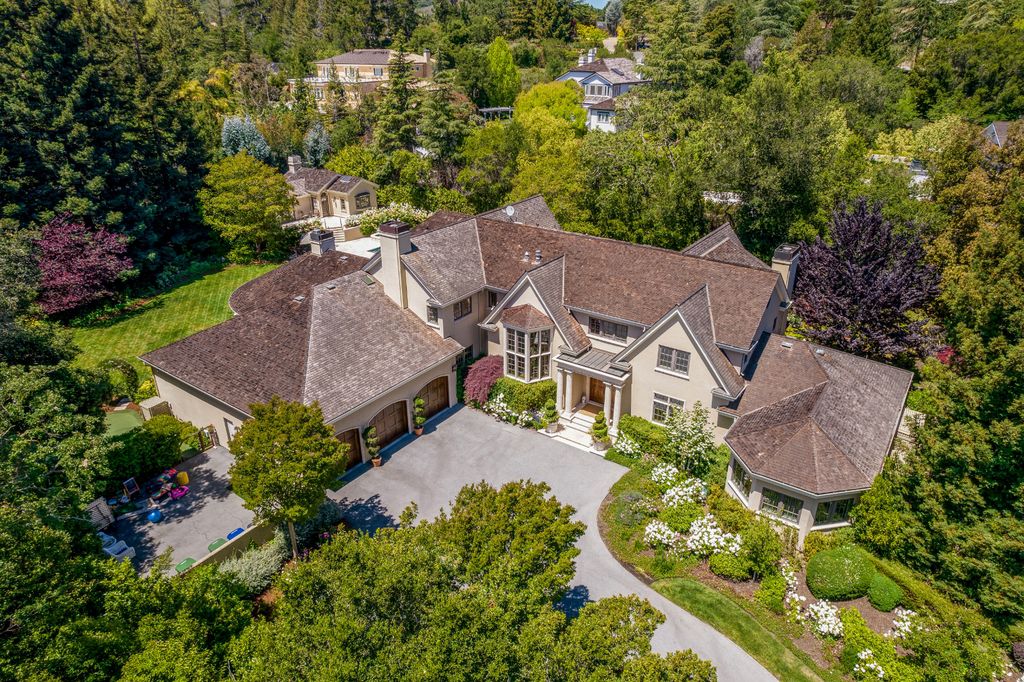 The Home in Atherton is a prestigious estate are the beautifully landscaped grounds with the ultimate privacy down a long, gated driveway now available for sale. This home located at 23 Belbrook Way, Atherton, California