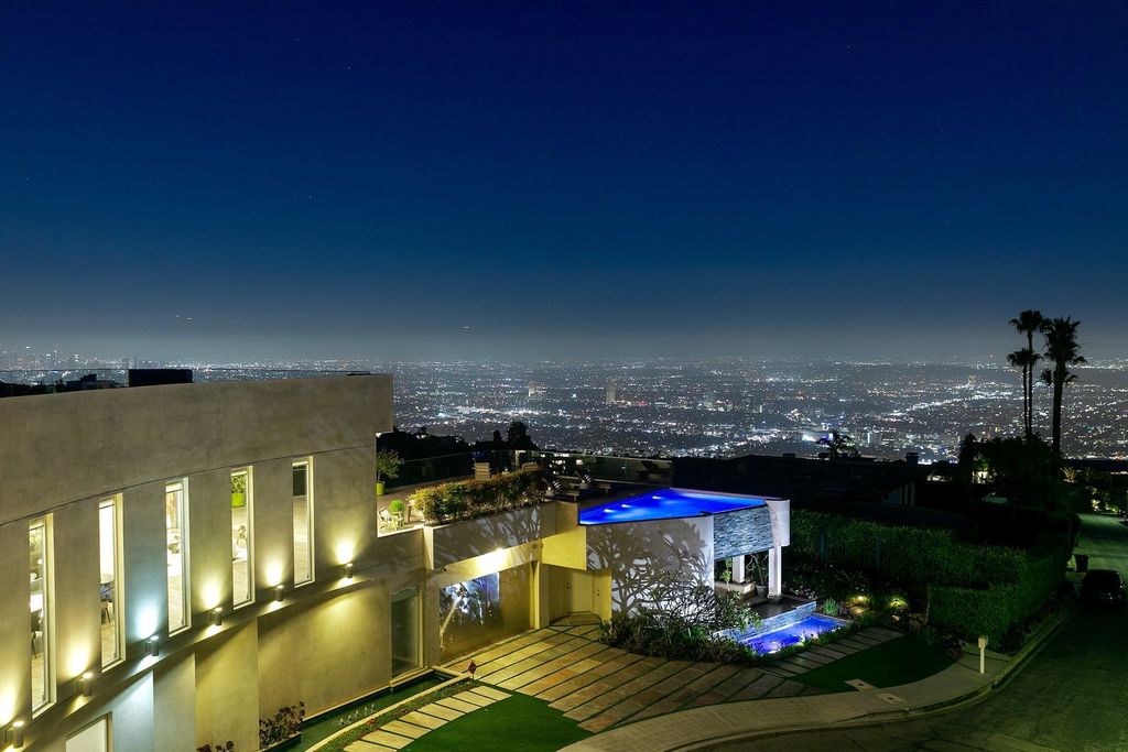 The Los Angeles Home is a custom built estate has 7,000 square foot of outdoor entertainment terraces with the views of the world now available for sale. This home located at 9369 Nightingale Dr, Los Angeles, California