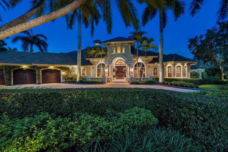 This $5,499,777 Exceptional Custom Home in Naples is Ideal for Entertaining with Luxurious Amenities