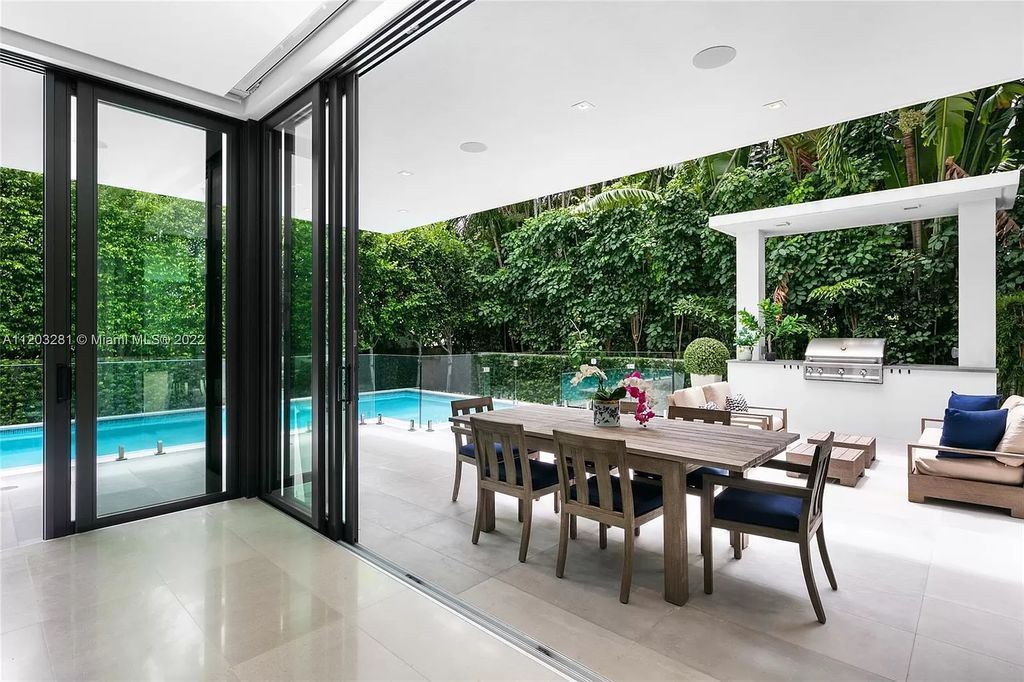 The Home in Miami Beach is a contemporary masterpiece nestled behind private gates on quiet Upper North Bay perfect for both family enjoyment now available for sale. This home located at 5327 N Bay Rd, Miami Beach, Florida