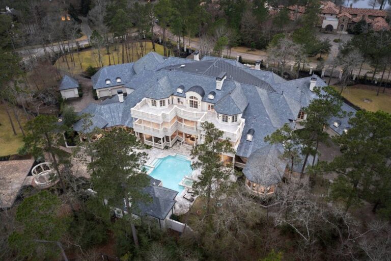 A 30,000 SF Living Spaces Mega Mansion with Elegance and Timeless Architectural Detail in The Woodlands on The Market for $13,000,000