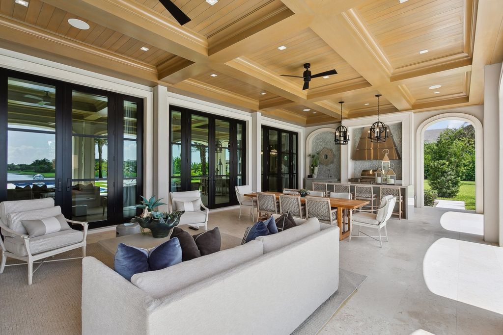 The Estate in Delray Beach, an extraordinary prestigious fully furnished custom home set prime lakefront site, open and mesmerizing T-shaped views. This home located at 16071 Quiet Vista Cir, Delray Beach, Florida.