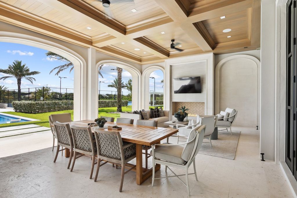 The Estate in Delray Beach, an extraordinary prestigious fully furnished custom home set prime lakefront site, open and mesmerizing T-shaped views. This home located at 16071 Quiet Vista Cir, Delray Beach, Florida.