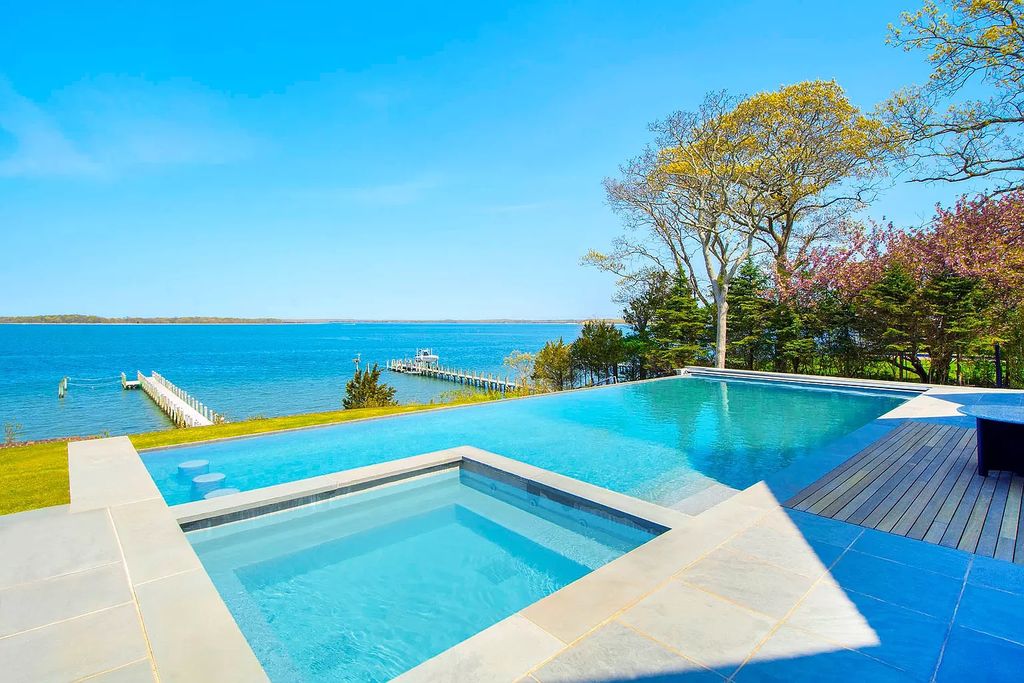 The Estate in Sag Harbor, a charming home enjoys views directly across the water to Shelter Island’s Mashomack nature preserve is now available for sale. This home located at 44 Forest Rd, Sag Harbor, New York