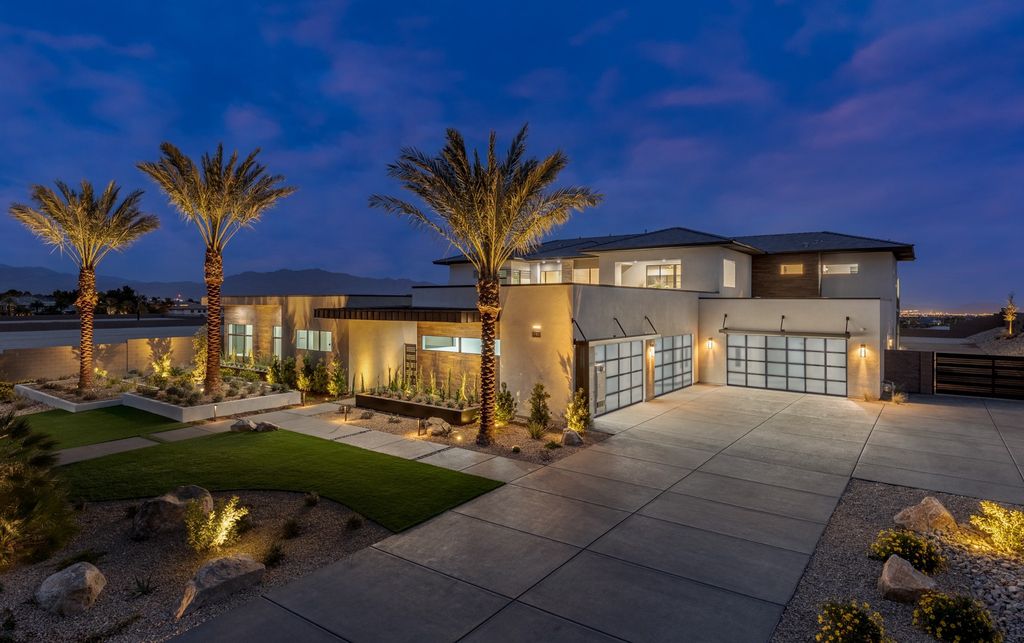 The Nevada Home is a Brand new modern compound features include open floor plan with bonus and flex rooms, Control4 home automation system, floating staircase now available for sale. This home located at 4180 N Jensen St, Clark County, Nevada