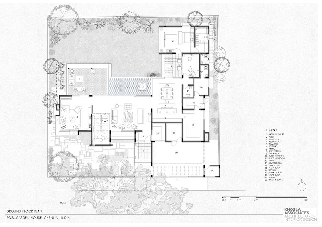 Raintree House, a climate responsive Chennai home by Khosla Associates