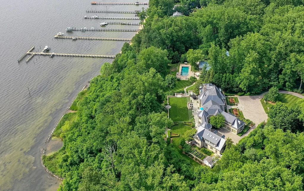 The Estate in Severna Park is nestled on the banks of the Severn River, only 10 minutes from historic Annapolis, now available for sale. This home located at 938 Old County Rd, Severna Park, Maryland