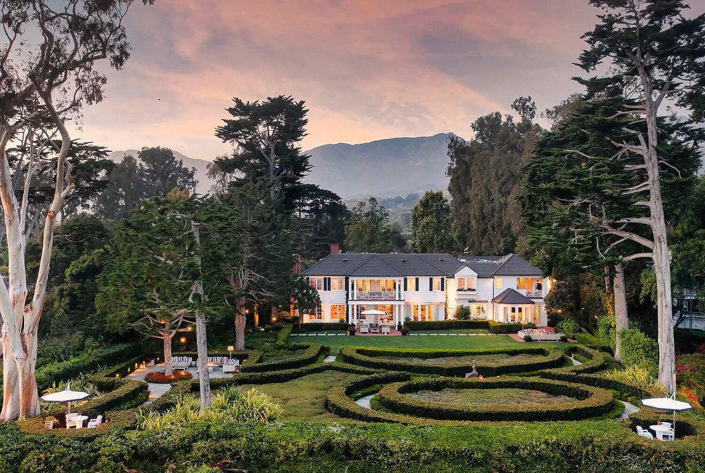 The Property in Carpinteria is a spectacular oceanfront estate with ancient specimen trees and mature landscaping, babbling fountains, and direct access to the beach. This home located at 3165 Padaro Ln, Carpinteria, California