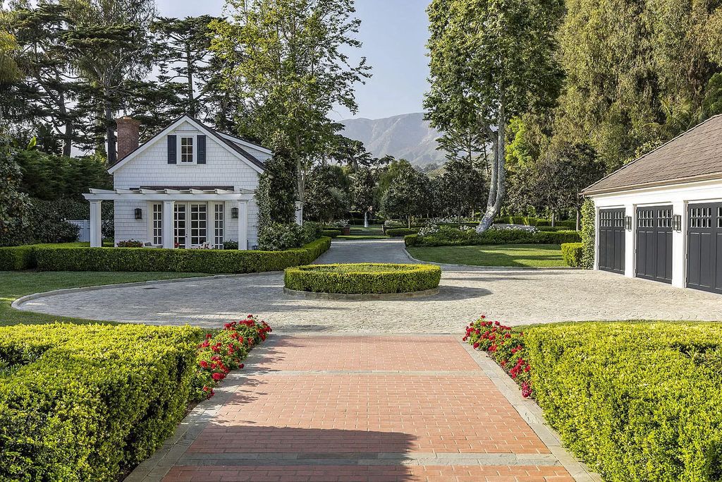 The Property in Carpinteria is a spectacular oceanfront estate with ancient specimen trees and mature landscaping, babbling fountains, and direct access to the beach. This home located at 3165 Padaro Ln, Carpinteria, California