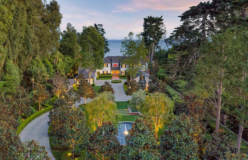 The Property in Carpinteria is a spectacular oceanfront estate with ancient specimen trees and mature landscaping, babbling fountains, and direct access to the beach. This home located at 3165 Padaro Ln, Carpinteria, California
