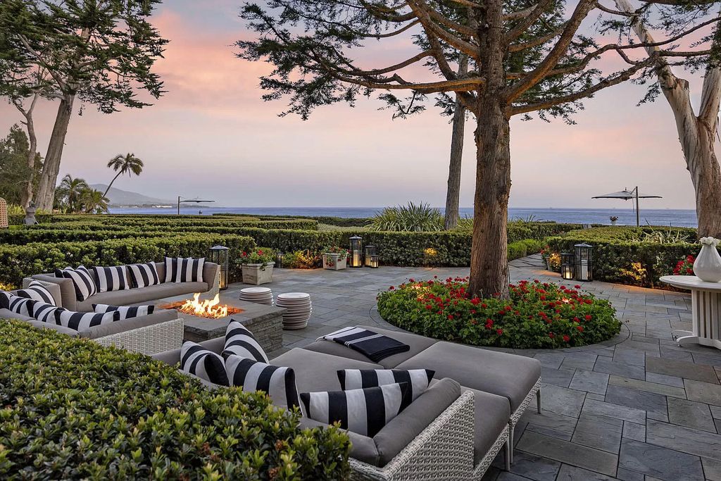 The Property in Carpinteria is a spectacular oceanfront estate with ancient specimen trees and mature landscaping, babbling fountains, and direct access to the beach. This home located at 3165 Padaro Ln, Carpinteria, California