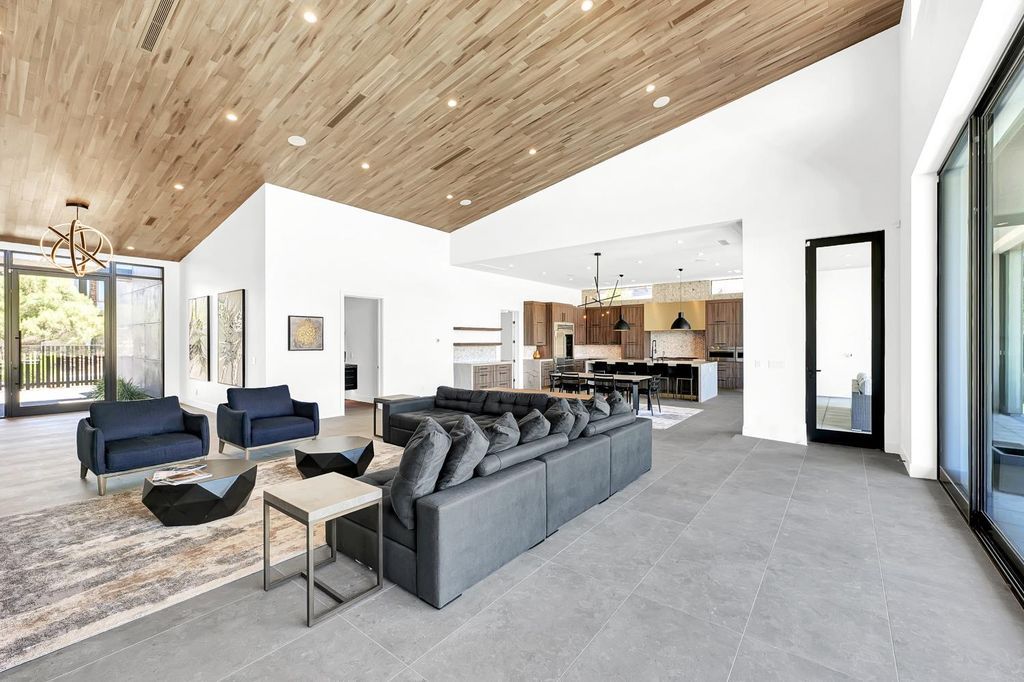 The Home in Las Vegas, a modern single story custom residence in Redhawk of The Ridges with majestic mountain views is now available for sale. This home located at 46 Soaring Bird Ct, Las Vegas, Nevada