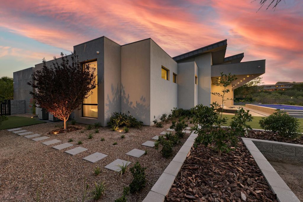 The Home in Las Vegas, a modern single story custom residence in Redhawk of The Ridges with majestic mountain views is now available for sale. This home located at 46 Soaring Bird Ct, Las Vegas, Nevada