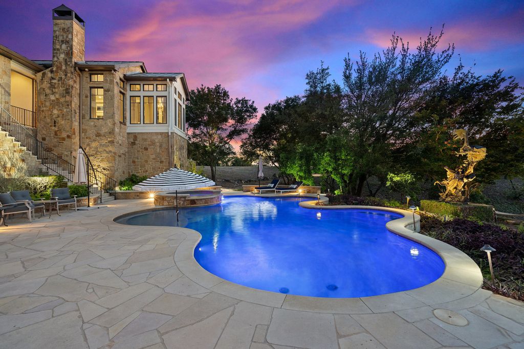 The Home in Austin is a one of a kind compound in the coveted community of Escala at Barton Creek with panoramic views of Hill Country and Fazio Canyons now available for sale. This home located at 7841 Escala Dr, Austin, Texas