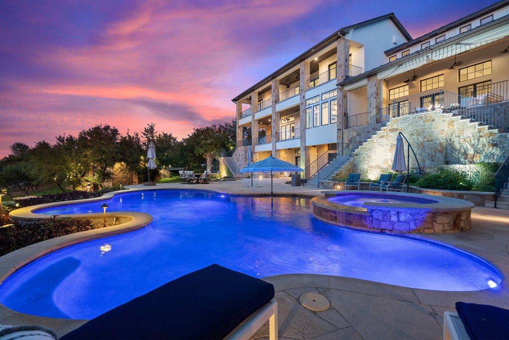 The Home in Austin is a one of a kind compound in the coveted community of Escala at Barton Creek with panoramic views of Hill Country and Fazio Canyons now available for sale. This home located at 7841 Escala Dr, Austin, Texas