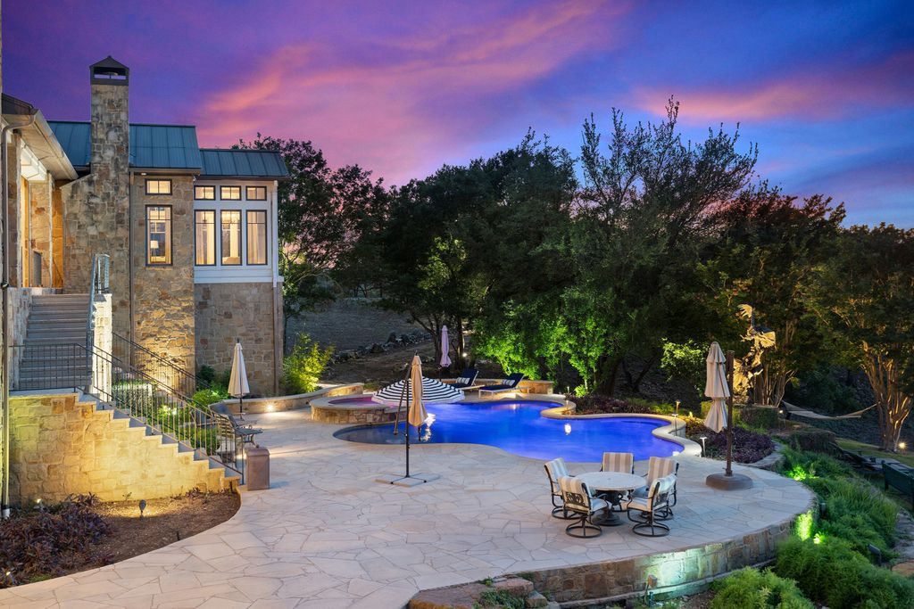 The Home in Austin is a one of a kind compound in the coveted community of Escala at Barton Creek with panoramic views of Hill Country and Fazio Canyons now available for sale. This home located at 7841 Escala Dr, Austin, Texas