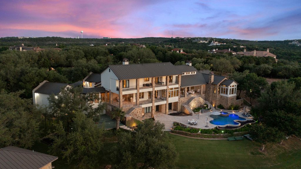 The Home in Austin is a one of a kind compound in the coveted community of Escala at Barton Creek with panoramic views of Hill Country and Fazio Canyons now available for sale. This home located at 7841 Escala Dr, Austin, Texas