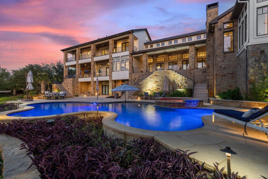 The Home in Austin is a one of a kind compound in the coveted community of Escala at Barton Creek with panoramic views of Hill Country and Fazio Canyons now available for sale. This home located at 7841 Escala Dr, Austin, Texas