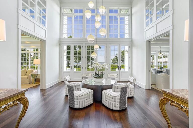 This $18,000,000 Truly Unique Waterfront Home in Sag Harbor New York has Multiple Entertaining Spaces Throughout
