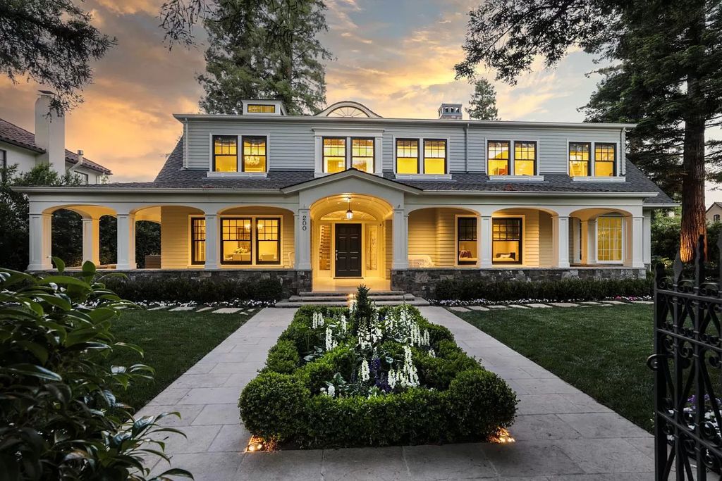 The Home in Palo Alto is a remarkable property with exquisite gardens, wrap-around front porch and finest designer finishes throughout now available for sale. This home located at 200 Lowell Ave, Palo Alto, California