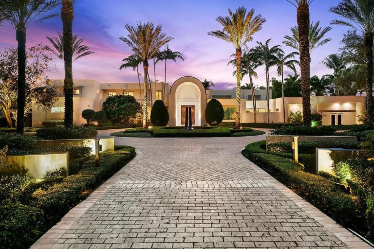 This $6,950,000 Beautiful Contemporary Home in Boca Raton offers Extreme Privacy Surrounded by Lush Tropical Palm Trees