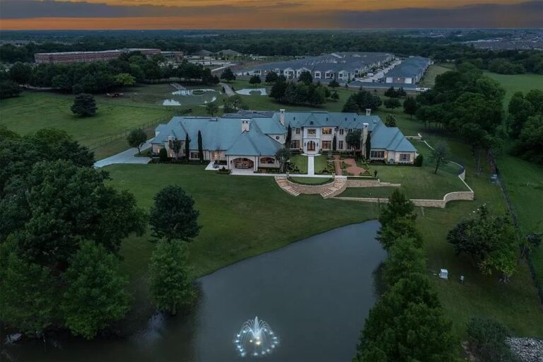 This $9,995,000 Chateau Lumier in McKinney is A Truly Picturesque Estate with Gold Leaf Accents and Exquisite Architectural Detailing