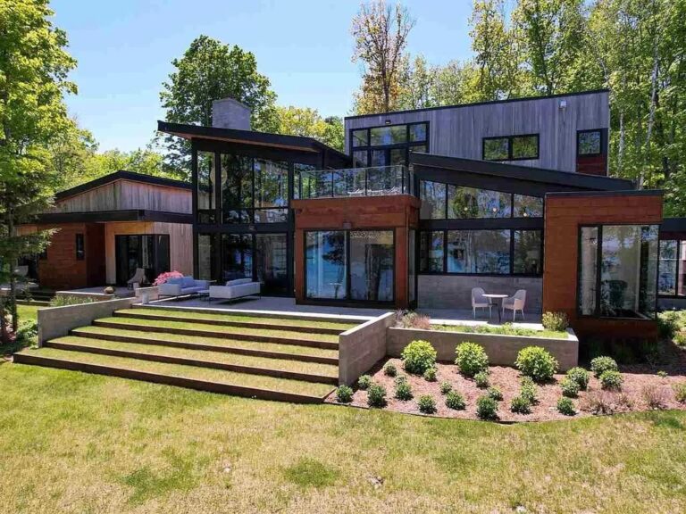 Welcome to “First Light” a $5,999,000 Stunning Modern Home Located on the Shores of West Grand Traverse Bay in Suttons Bay