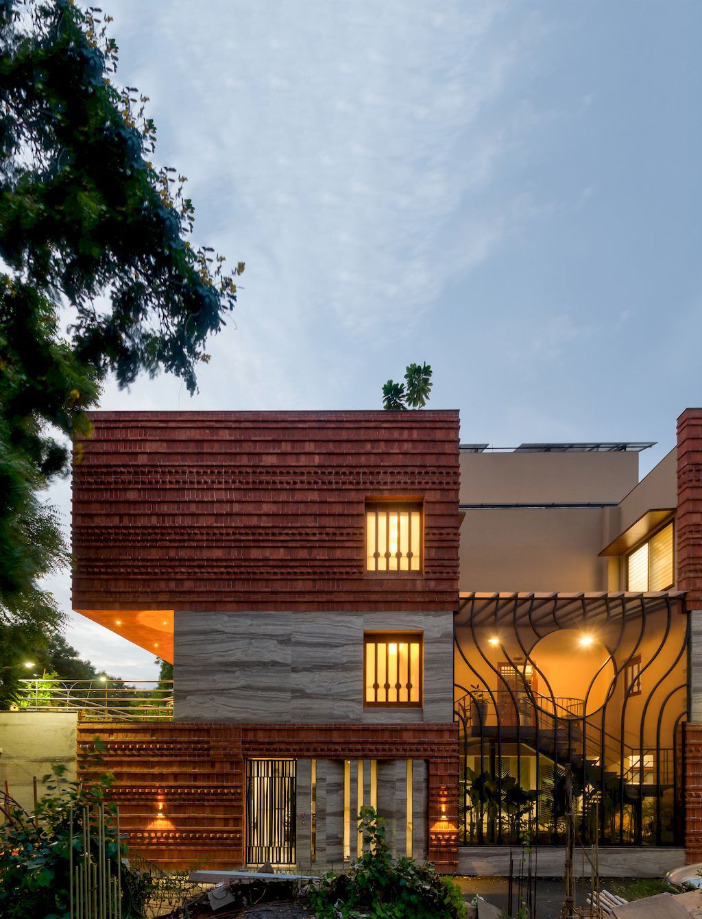 A House of Interaction with open plan by AANGAN Architects