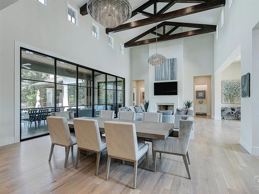 The Home in Westlake, a transitional style estate with clean lines, stunning steel, glass doors throughout, Ipe wood accents and spacious outdoor entertaining is now available for sale. This home located at 1714 Post Oak Pl, Westlake, Texas