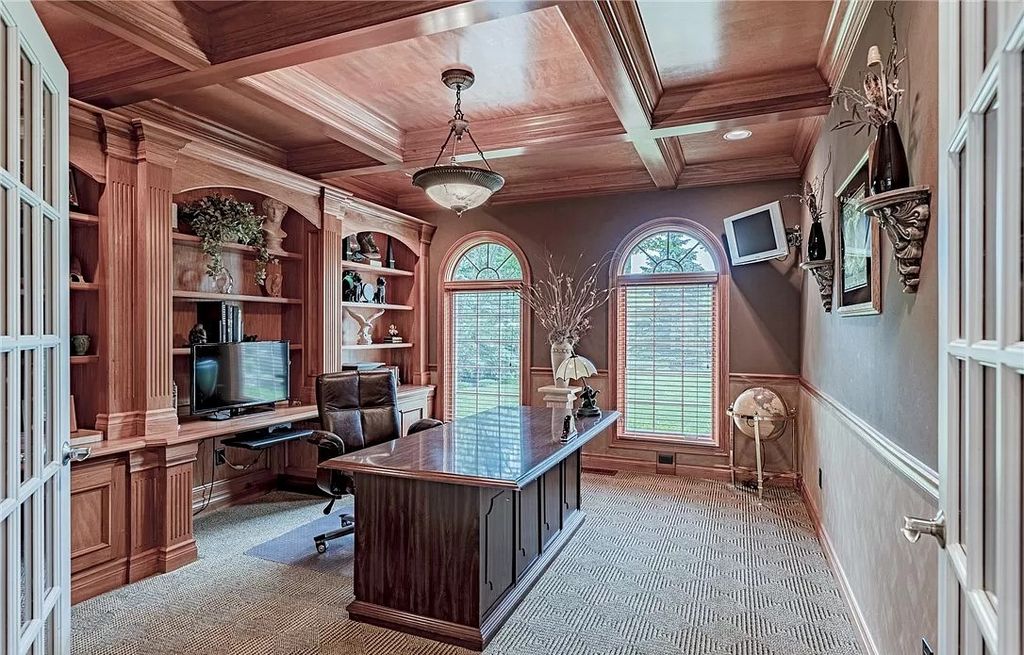 The Home in Solon offers elegant architectural details, exceptional craftsmanship, and resort-style entertaining areas, now available for sale. This home located at 36895 Halton Ct, Solon, Ohio