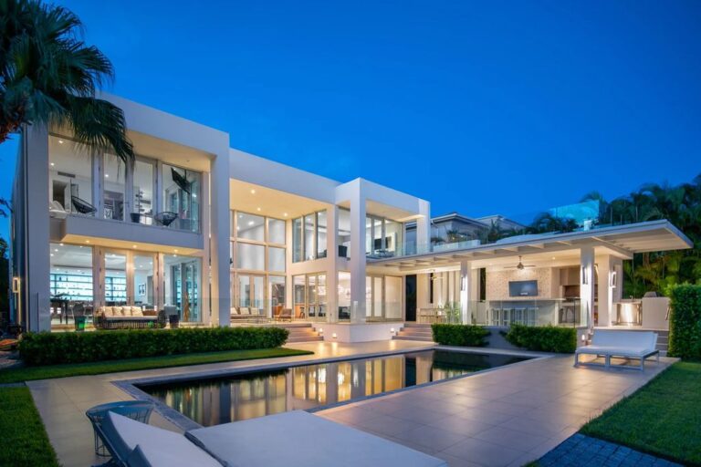 One of a Kind Modern Masterpiece in Surfside with Spectacular Wide Bay Views Asking for $17.85 Million