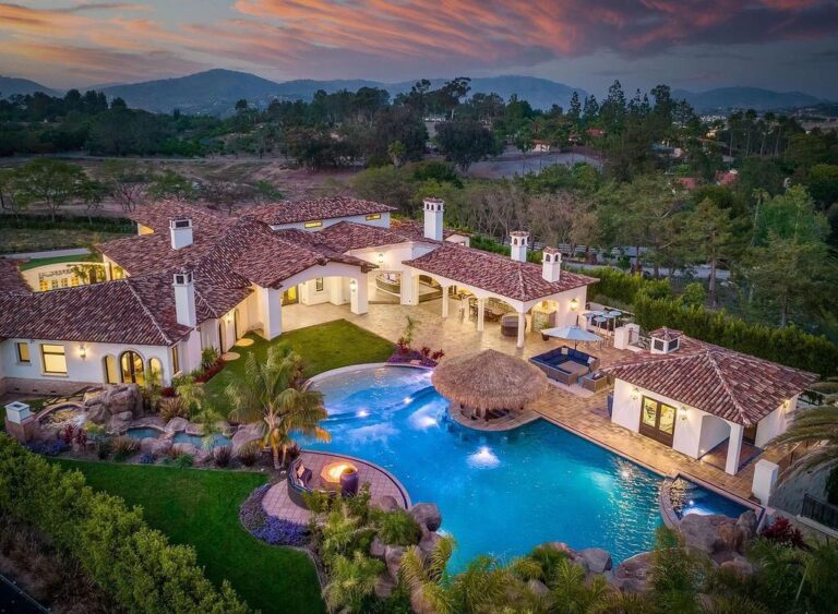 This $19.95 Million Magnificent Custom Home in Rancho Santa Fe has An Amazing Outdoor Space Perfect for Entertaining