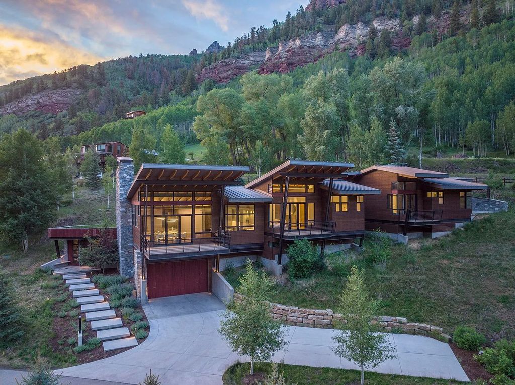 The Home in Telluride, an architectural marvel situated in a National Park-like setting at the east end of Telluride's box canyon & provides a front-row seat to two of Telluride's renowned landmarks is now available for sale. This home located at 430 Pandora Ln, Telluride, Colorado