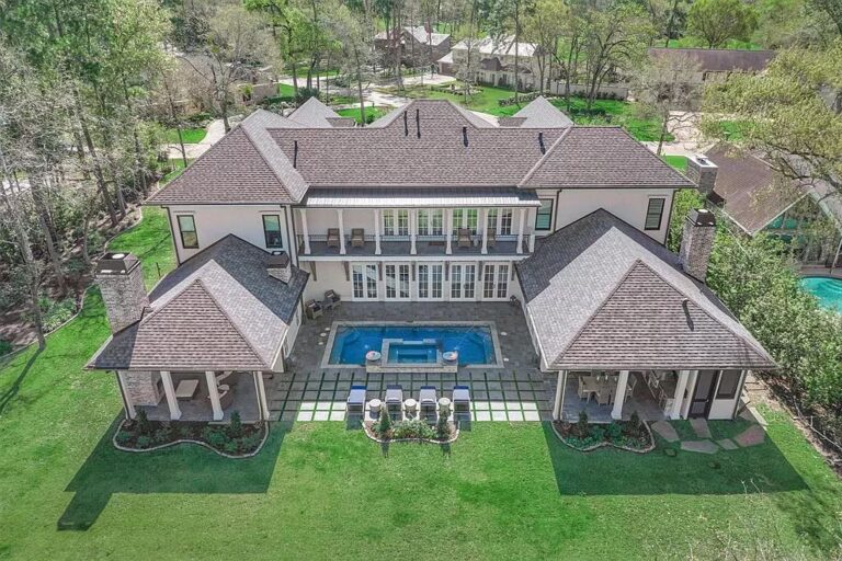 An Elegantly Traditional Home with The Finest Materials and Stunning Golf Course Views Asking $4.75 Million in The Woodlands